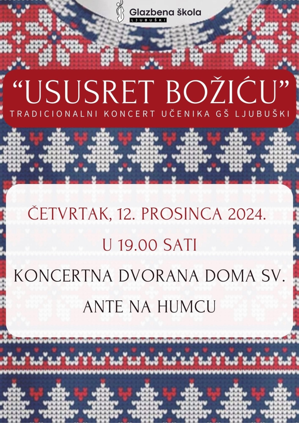 Tradicionalni božićni koncert učenika Glazbene škole Ljubuški