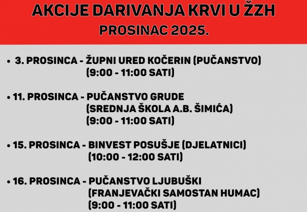 U Franjevačkom samostanu Humac darivanje krvi za pučanstvo