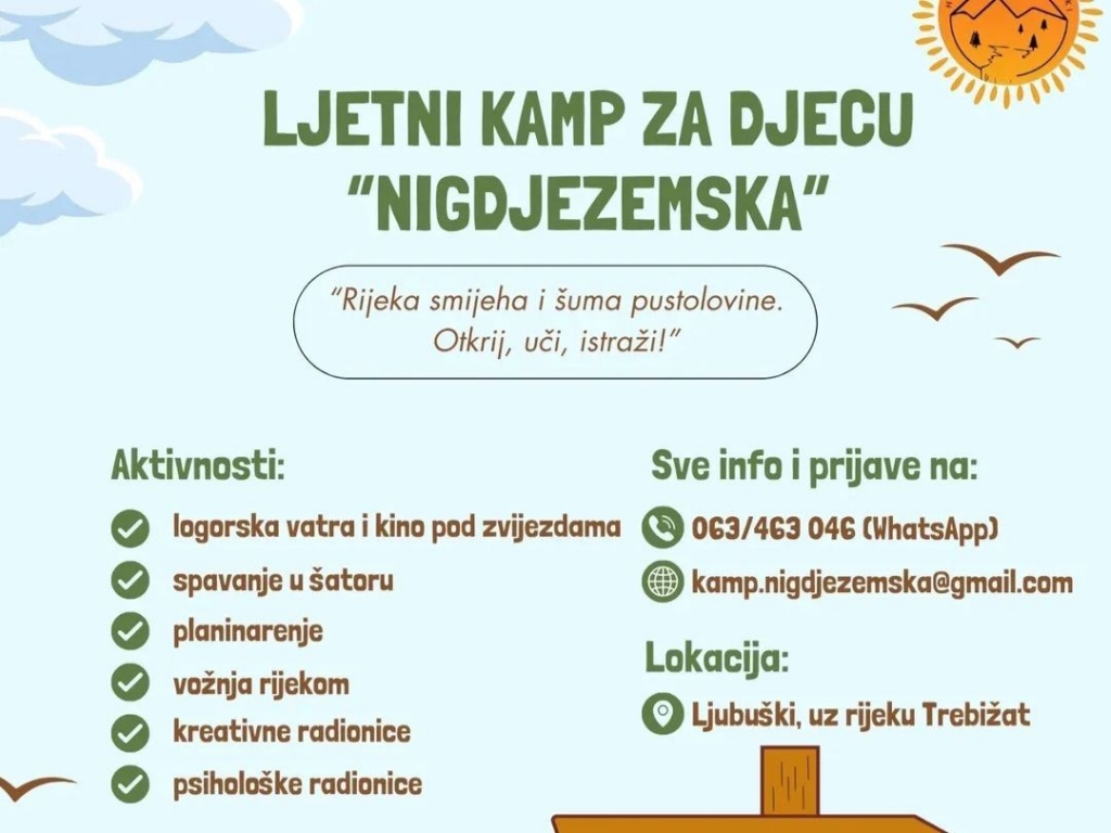 Ovo ljeto nešto novo u našemu gradu: Kamp za djecu u srcu prirode