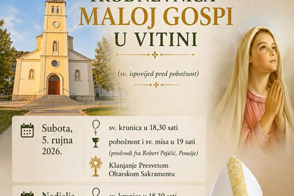 Biskup Petar Palić dolazi u Vitinu: Predvodit će misu za Malu Gospu i blagosloviti početak gradnje župne dvorane
