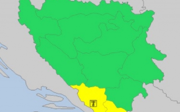 Žuti meteoalarm upaljen za područje Hercegovine