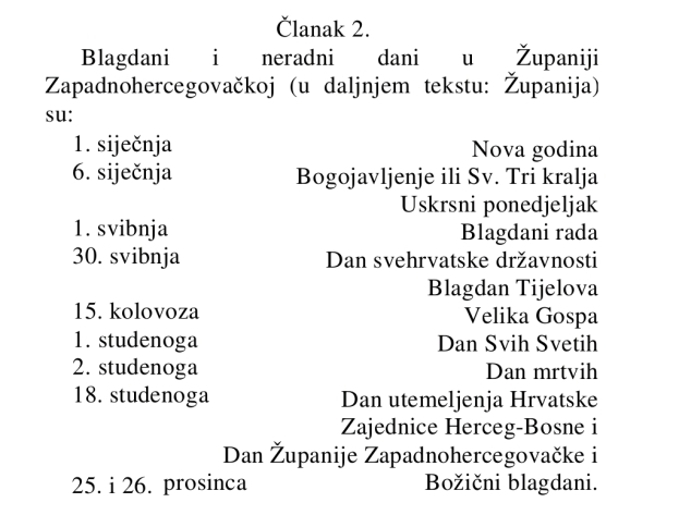 30. svibnja neradni dan u ŽZH