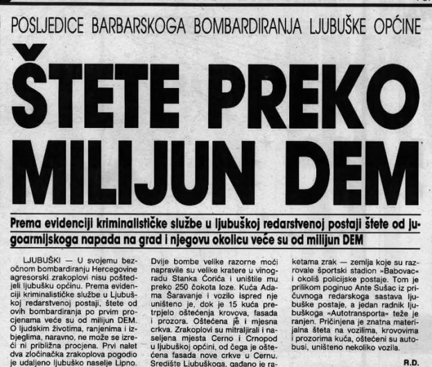 Na dana&scaron;nji dan prije 34 godine bombardirano Lipno