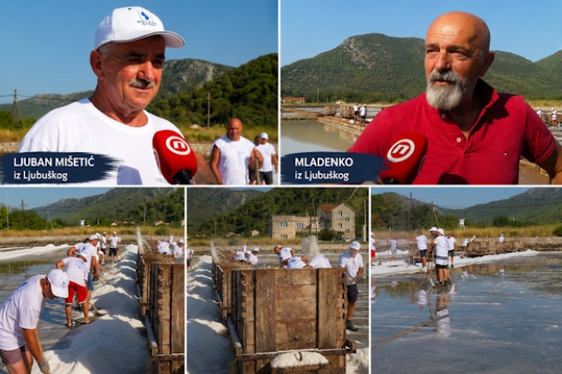 Ljubušaci Ljuban i Mladen beru sol u Stonu: Tradicija koja se prenosi s koljena na koljeno