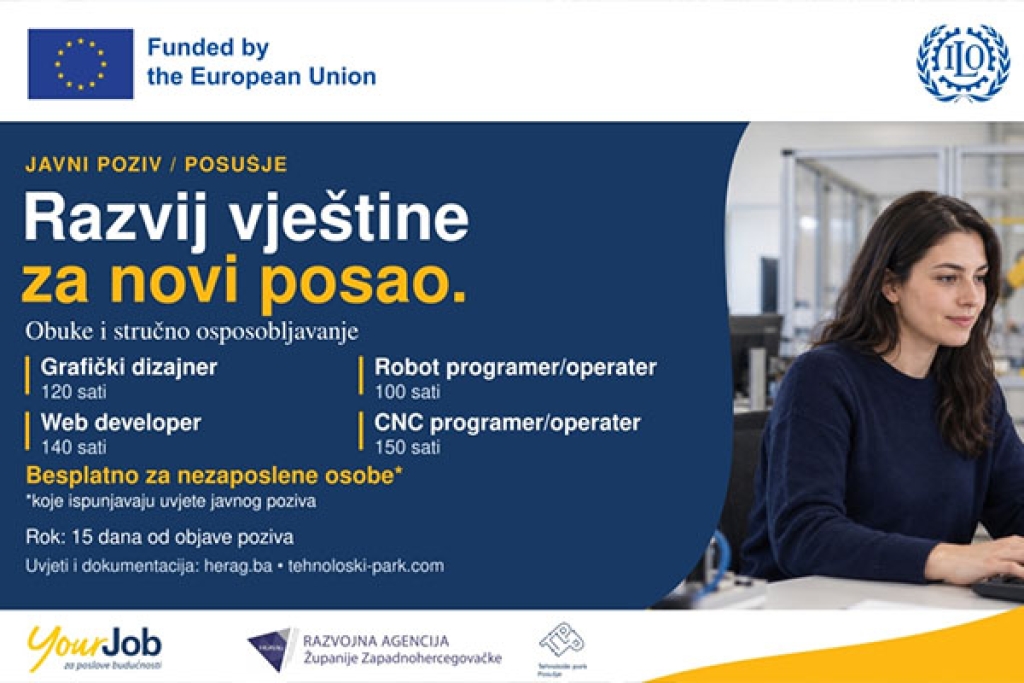 JAVNI POZIV OSOBAMA ZA POHAĐANJE OBUKA PO PROGRAMIMA STRUČNOG OSPOSOBLJAVANJA