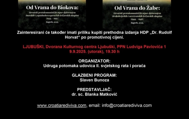 NAJAVA: Dr. sc. Blanka Matković pred ljubuškom publikom predstavlja dvije knjige