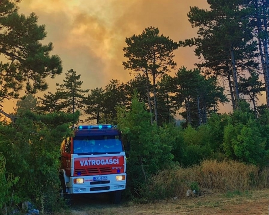Požar u Crvenom Grmu većim dijelom ugašen, vatrogasci kontroliraju požarište