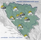 U Bosni i Hercegovini veći dio dana pretežno oblačno vrijeme