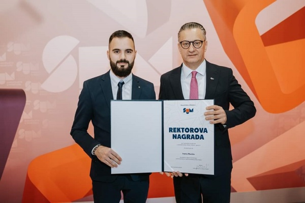 Ljubušak Ivan Mucić dobitnik Rektorove nagrade, Dekanove pohvale za izniman doprinos promociji Fakulteta i Povelje Studentskog zbora SUM-a