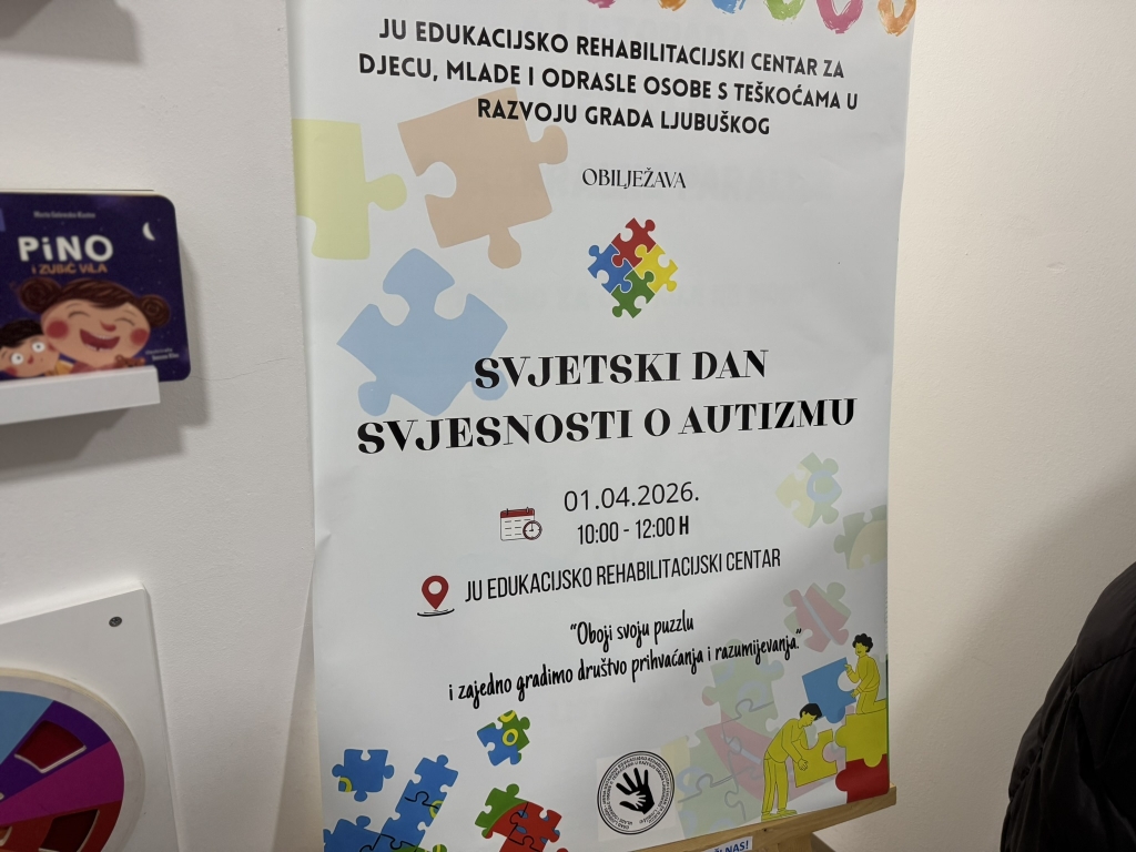 JU Edukacijsko-rehabilitacijski centar Ljubu&scaron;ki obilježio Dan svjesnosti o autizmu