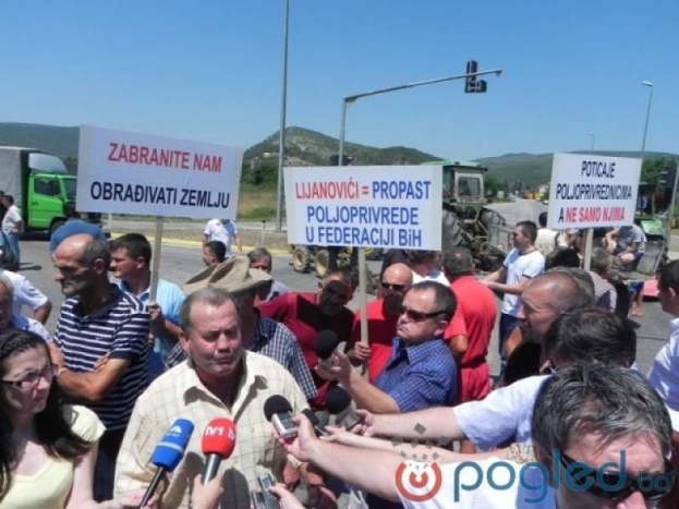 Bosanski poljoprivrednici prosvjeduju, Hercegovci promatraju