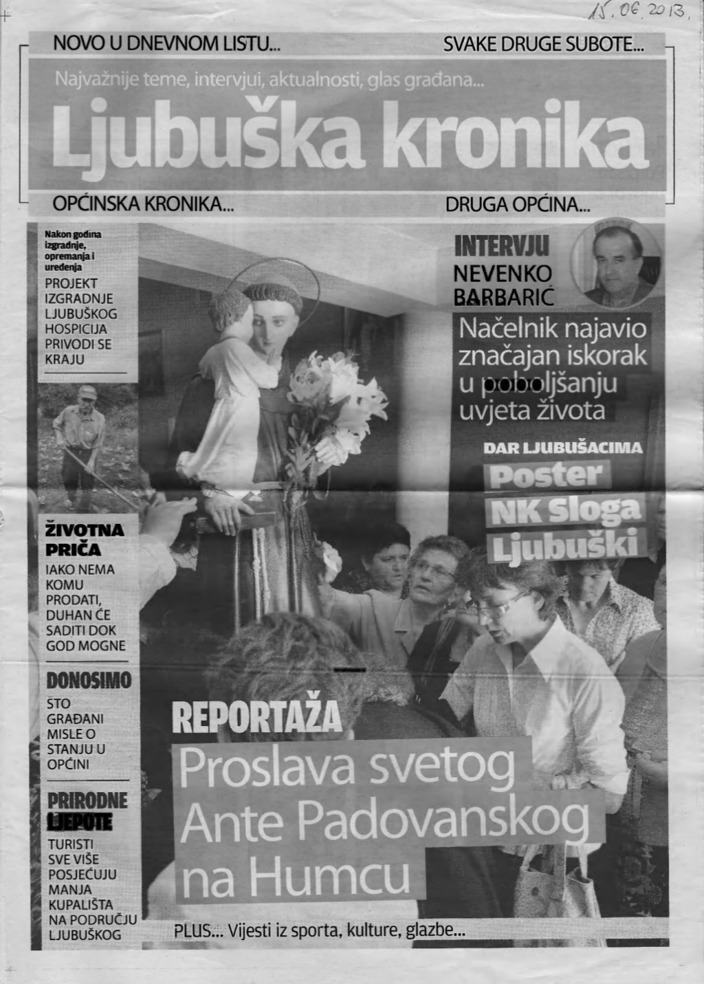 Donosimo: Ljubuška kronika, 15. lipnja 2013. godine