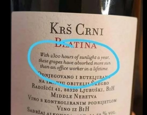 Svijet obilazi fotografija etikete vina iz Ljubuškog, vjerujte nam na riječ da takvu 'deklaraciju' ni vi još niste vidjeli
