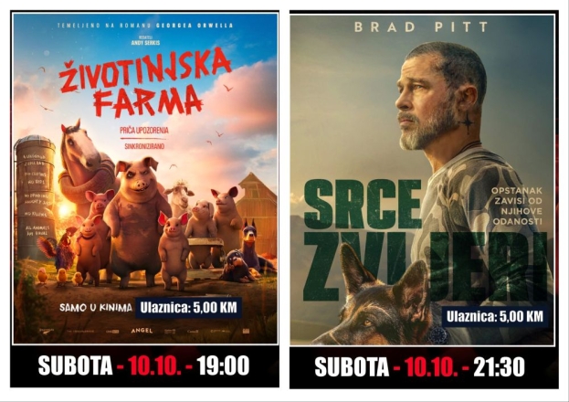 Ove subote u kinu: Životinjska farma i Srce zvijeri s Bradom Pittom