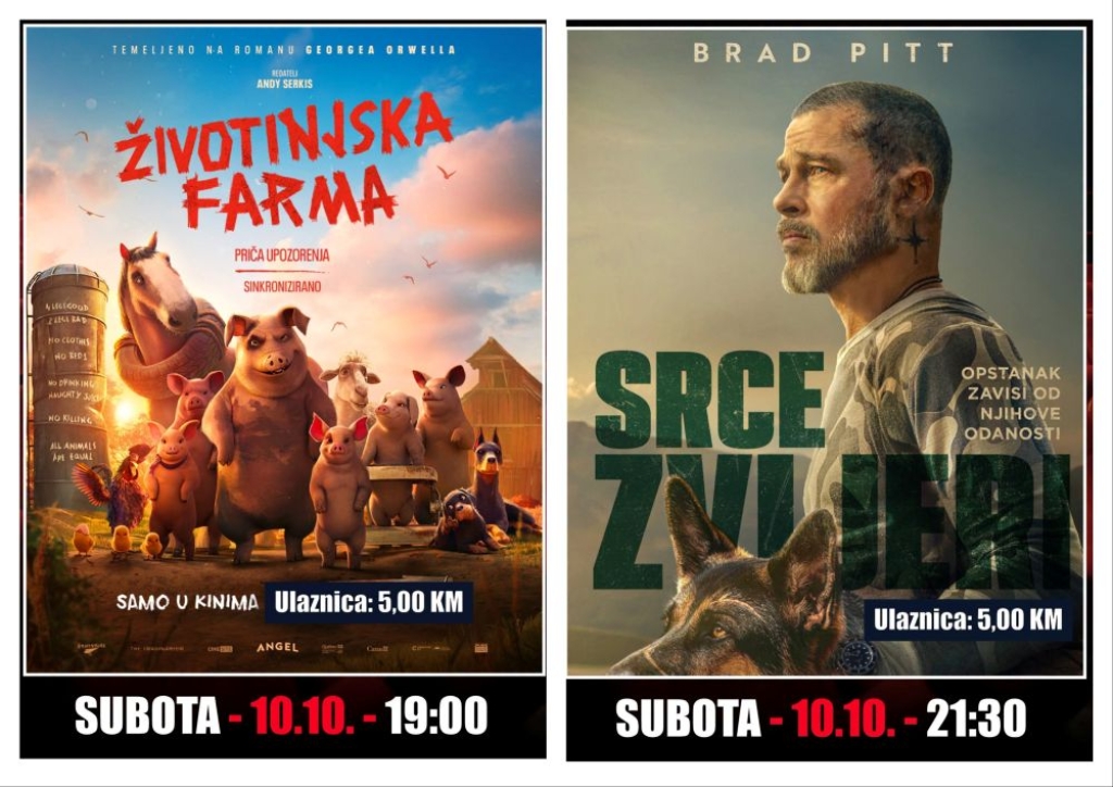 Ove subote u kinu: Životinjska farma i Srce zvijeri s Bradom Pittom