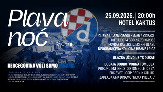 Čitluk sprema veliku humanitarnu Plavu noć: Stižu vodstvo, veterani i legende Dinama