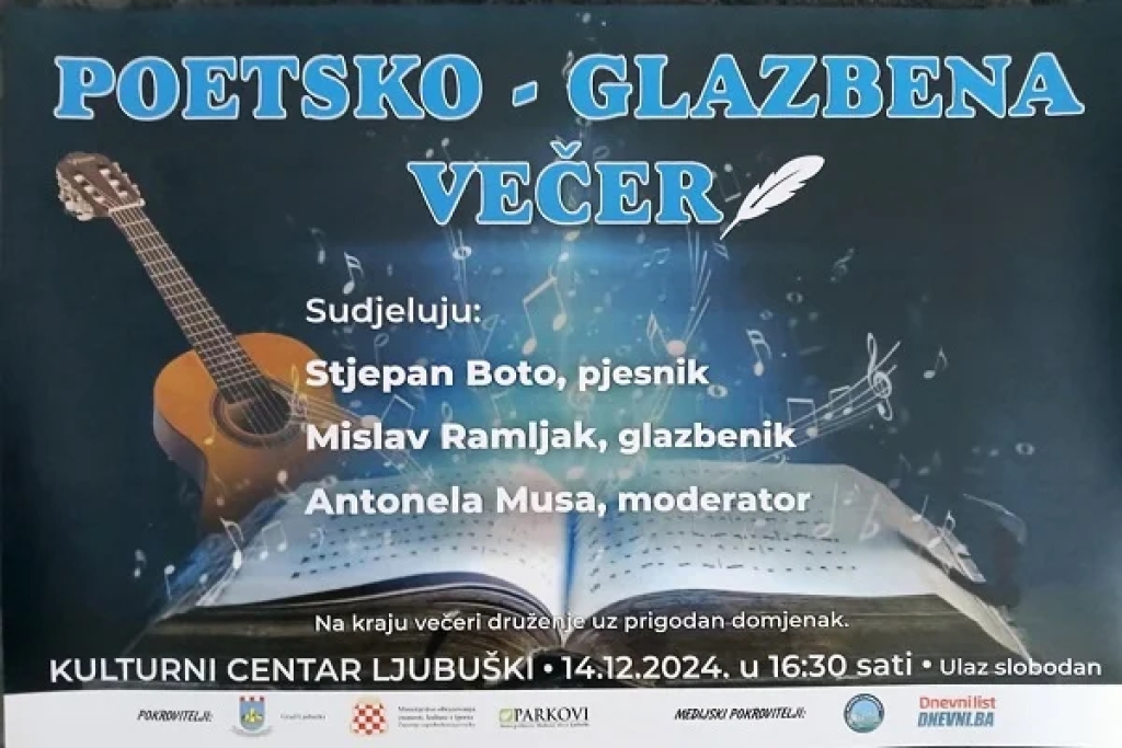 NAJAVA: Poetsko – glazbena večer u Ljubuškom i ovaj put nudi sadržajan program