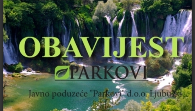 Važna obavijest iz JP Parkovi d.o.o. Ljubuški