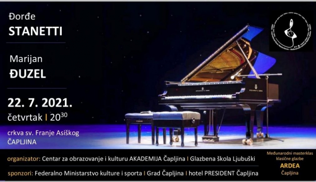 Koncert dvojice pijanista iz Hrvatske u crkvi svetog Franje Asiškog u Čapljini