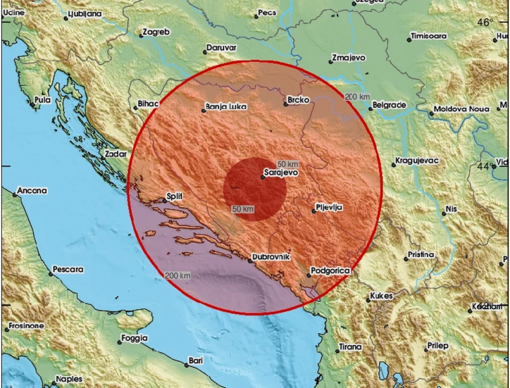 Snažan potres zatresao Hercegovinu
